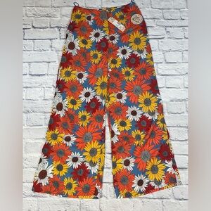 Timeless London Seventies Bianzaa Floral Pants. Floral Wide Leg Size 8